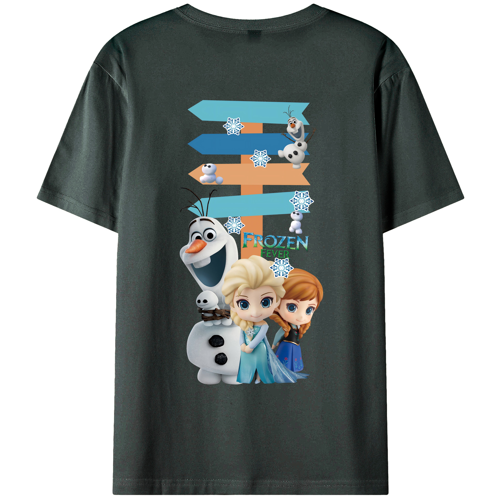 （画像用） アナと雪の女王 アンナ エルサ Frozen Anna Elsa 綿100％ メンズ半袖Tシャツ（バックプリント） 通気性
